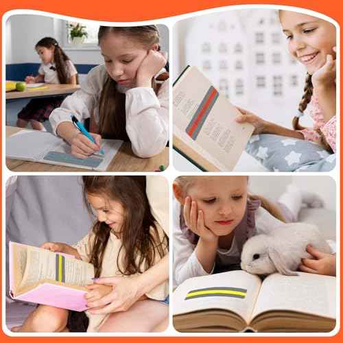 Dyslexia Tools Guided Reading Highlight Strips 16Pcs Guided Reading Strips, Colored Overlay Highlight Strip ADHD Tools Help with Dyslexia for Crystal Children and Teacher Supply Assistant