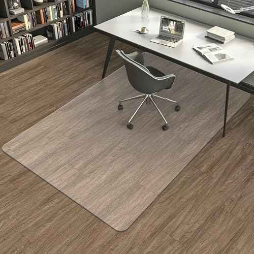 Large Office Chair Mat for Hardwood Floors - 48"¡¿60" Anti-Slip Desk Chair Mat - Heavy Duty Floor Protector for Home or Office - Easy Clean and Flat Without Curling