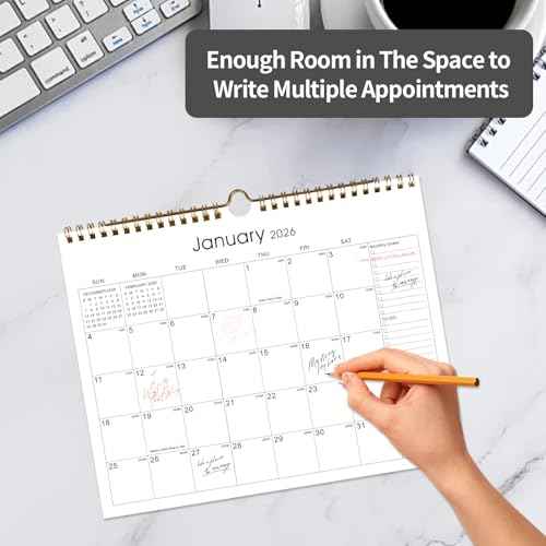 Calendar 2025-2027 22 Monthly Wall Calendar Runs from September 2025 until June 2027 Spiral Binding Hanging 11.5" x 14.7" Thick Paper with Julian Dates and Block for School Office£¨Simplicity£©