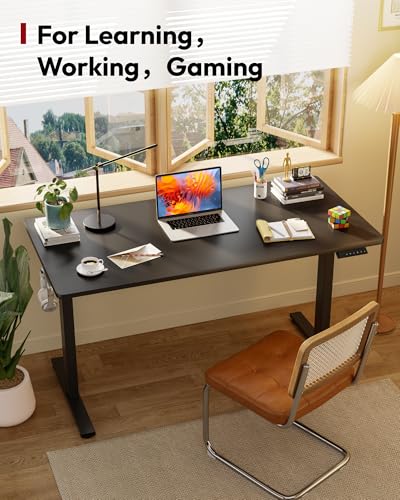 SANODESK 79x32 Inch Black Frame & Black Top Electric Standing Desk with Memory Control
