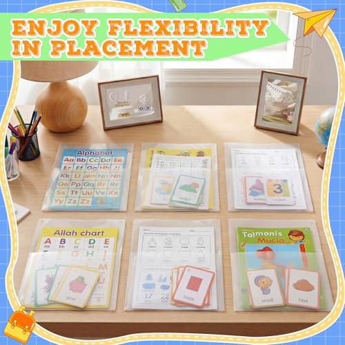 Fuutreo 6 Pack Clear Plastic Wall Pockets - 12.6 x 9.4 Inch File Organizer Set