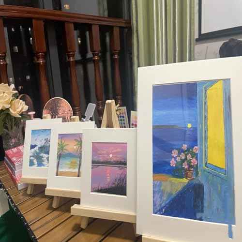 12 Pack 9 Inch Wood Easels, Easel Stand for Painting Canvases, Tripod, Kids Student Tabletop Easels for Painting, Art Craft Painting Easel Stand for Artist Adults Students