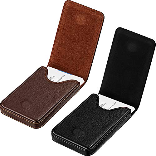 Outus Business Card Holder Wallet PU Leather 2 Pack Black & Coffee Classic