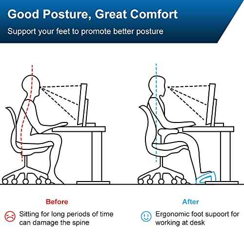 StrongTek Wood Ergonomic Footrest - 4-Angle Adjustable Foot Stool for Desk, Office Footrest, Anti-Slip Foot Stand for Under Desk, Enhances Posture, Promotes Blood Circulation, Easy Assembly (Espresso)