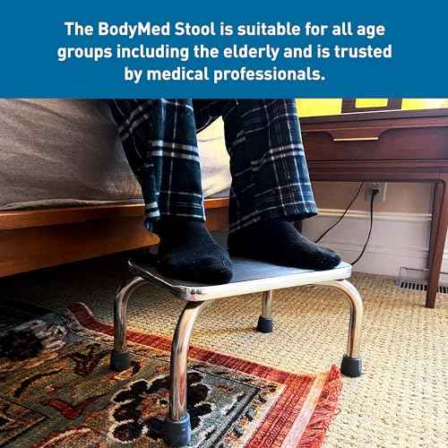 BodyMed Heavy-Duty Foot Step Stool with Non-Slip Rubber Platform for Seniors & Adults ? Holds up to 300lbs, 9 ¨ö in. Step Up, 18¡±L x 11.5¡±W x 9.5¡±H