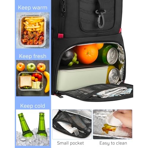 YAMTION 17.3 Inch Laptop Insulated Backpacks with Cooler Compartment,Men Work Cooler Backpack Insulated Lunch Bag for Teens Boys with Charging Port for Gym College Travel