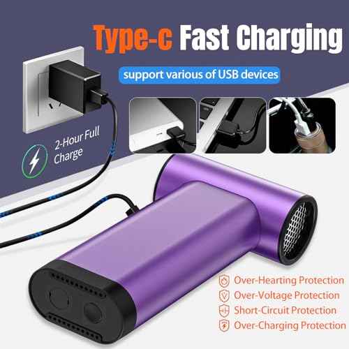 Compressed Air Duster 180000RPM, 3 in 1 Aluminum Electric Duster Brushless Motor, Mini Cordless Air Blower 3-Gear Adjustable, Turbo Jet Fan with Light, Handheld Vacuum Cleaner for PC/Car/Outdoor/Home