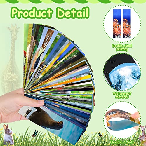 300PCS Animal Bookmarks Set - 60 Double-Sided Wildlife Bookmarks for Kids & Students (Variation: 300 Animals)