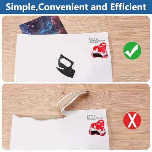 6 Pcs Letter Opener Envelope Slitter Plastic Envelope Knife Stationery Cutter Black Mail Opener Wrapping Paper Cutter for Office and Home