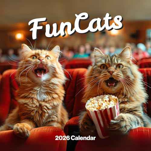 Cat Calendar 2026 - Large 12 Month 2026 Wall Calendar - Month to View Funny Cat Wall Planner Made by Fun Pets