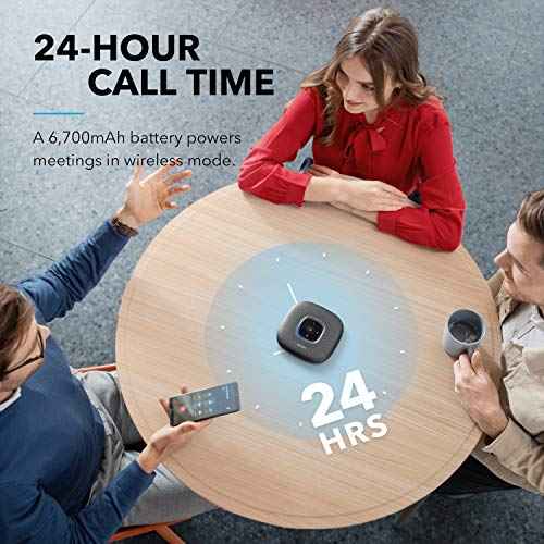 Anker PowerConf Speakerphone, Zoom Certified Conference Speaker with 6 Mics, 360¡Æ Enhanced Voice Pickup, 24H Call Time, Bluetooth 5.3, USB C, Compatible with Leading Platforms for Personal Workspaces