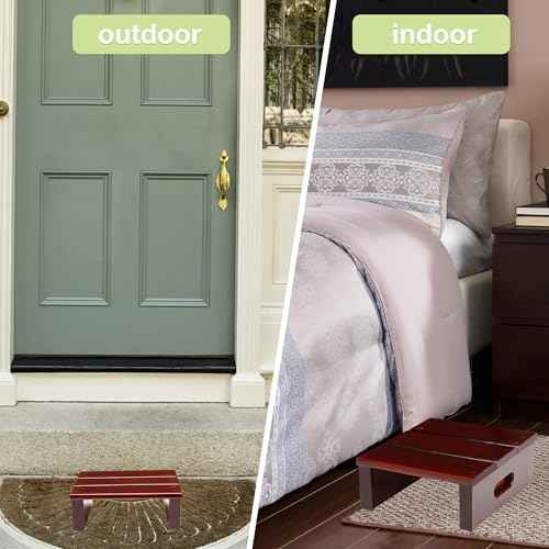 Wood Step Stool, Compact Size (11.6"x10"x4.3"), Supports 400 lbs ? for Children, Adults & Home Use ? Ready to Use