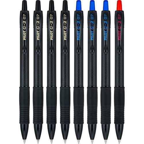PILOT G2 Edge Assorted Premium Gel Roller Pens, 0.7 mm Fine Point Pens, Sensory Writing Experience, 8ct Box - Ideal for School, Journaling & Office Writing