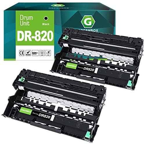GREENBOX DR820 DR-820 Drum Unit (NO Toner) 2 Pack Compatible Replacement for Brother HL-L6200DW MFC-L5850DW MFC-L5900DW MFC-L6700DW MFC-L5800DW HLL6200DW HL-L5200DW HLL5100DN Printer (Black)