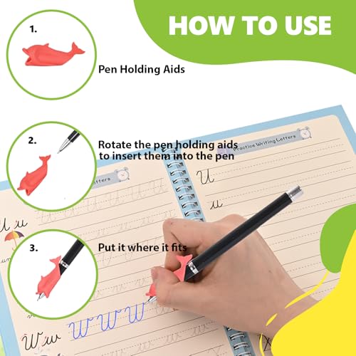 AALGO Grooved Cursive Handwriting Workbook,Magic Grooved Writing Practice Cursive for Children and Beginners,Learn Cursive Handwriting With Letters,Words and Sentences