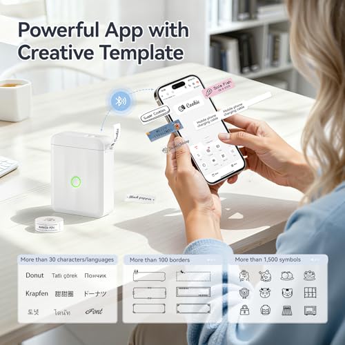NIIMBOT D110 Mini Bluetooth Label Maker with 1 Tape – White Portable Printer