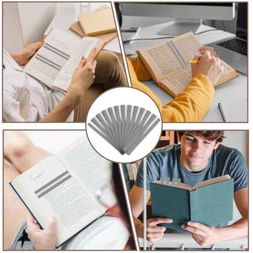 12 Pcs Guided Reading Strips Highlight Reading Guide Strips Overlay Bookmark Tracking Highlight Reduce Visual Stress Reading Guide Strips Help with Dyslexia for Children and Teacher Supply (Clear)