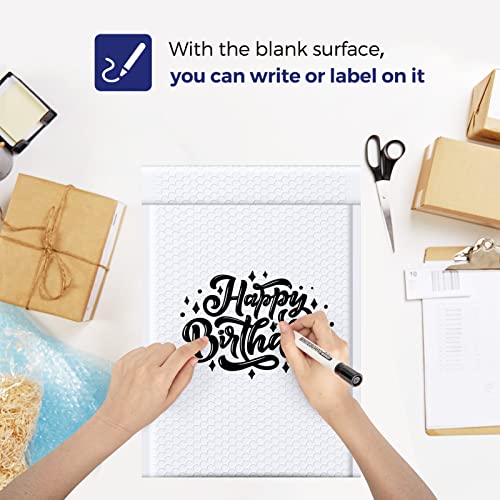 Fuxury White Bubble Mailers 10.5x16 Inch - Pack of 25 Self Seal Padded Envelopes