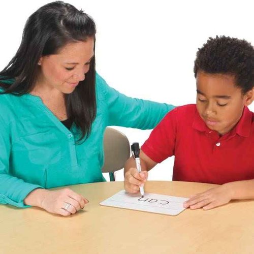Really Good Stuff Mini Non-Magnetic 9"x 6" 2-Sided Blank and Lined Dry Erase Boards - Set of 12