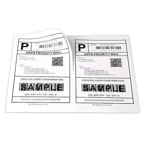 [500 Sheets; 1000 Labels] Half Sheet Self Adhesive Shipping Labels for Laser & Inkjet Printers, 8.5" X 5.5" Shipping Labels for Laser & Inkjet Printers