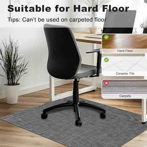 AiBOB Office Chair Mat for Hardwood Floor & Tile Floor, 53" x 45"Heavy Duty Computer&Desk Chair Mat for Rolling Chairs, Hard Floor Protector for Home Office