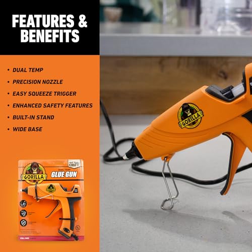 Gorilla Dual-Temp Full-Size Glue Gun Kit with 45 Sticks