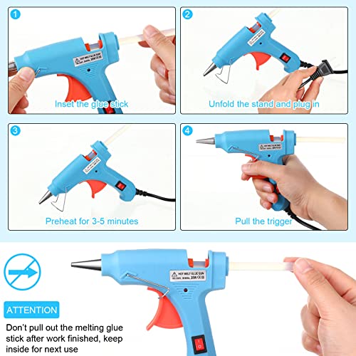 Zhengmy 6 Pieces Mini Hot Glue Gun Kit Multicolored Replacement