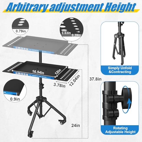 Rolling Tool Cart with Magnetic Strip, Mobile Work Table Rolling Workbenches for Bike Workshop