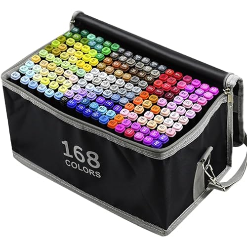 168 Colors Alcohol Markers Art Markers for Kids and Adult Drawing Marker Dual Tip Coloring Painting Perfect for Boys Girls Students Gift