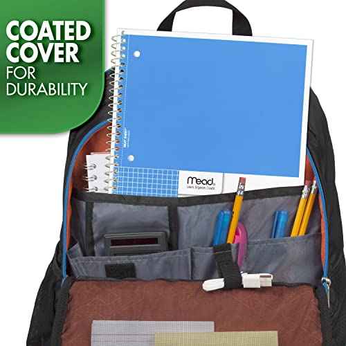 Mead Spiral Notebook, 1 Subject, Graph Ruled Paper, 7-1/2" x 10-1/2", 100 Sheets, Green (05676AC5)