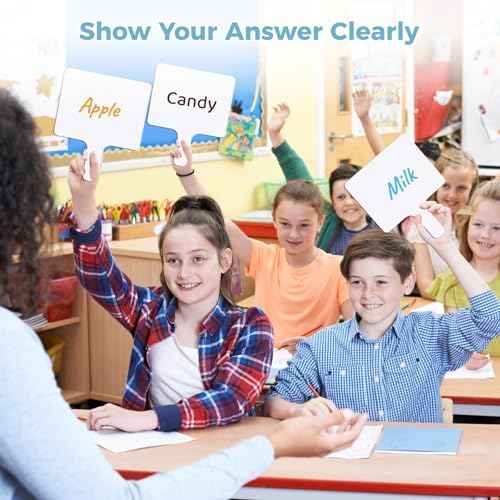 50 Pieces Dry Erase Answer Paddles, 8 x 10 Inch Handheld White Board, Double Sided Mini White Boards Dry Erase Signs uction Paddles