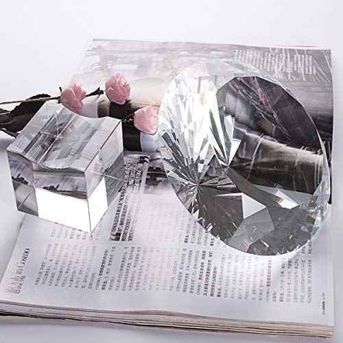 LONGWIN Huge 150mm (5.9 in.) Crystal Polyhedron Diamond Paperweight Wedding Home Decoration Christmas Centerpieces(Clear)