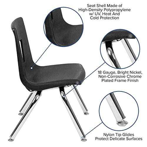 Flash Furniture Mickey Advantage Black Student Stack School Chair - 12-inch