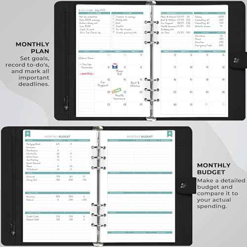 Clever Fox Budget Planner Binder ? Monthly Financial Organizer Book with Pockets, Bill Tracker, Expense Tracker & Cash Envelopes ? Undated Finance Journal for Budgeting ? 7¡È x 9¡È (Black)