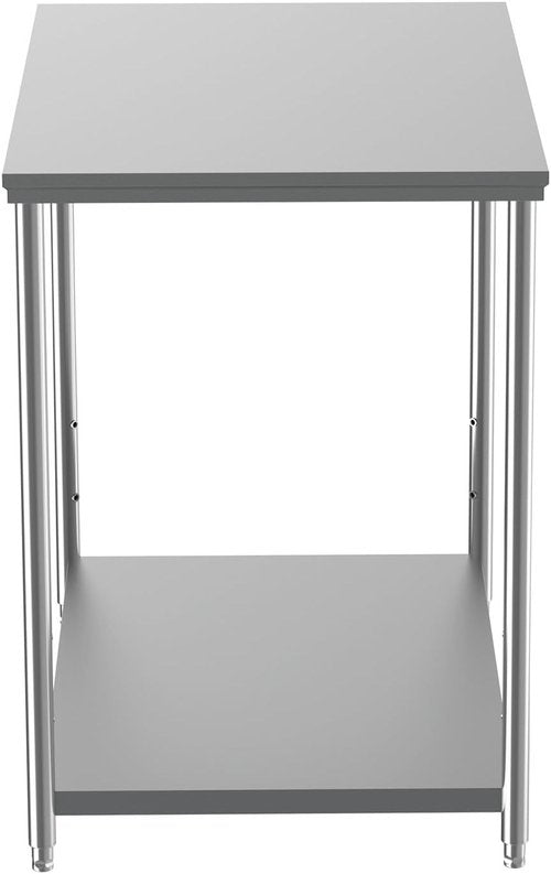 Heavy Duty Stainless Steel Kitchen Prep Table - Adjustable Undershelf | 24 x 24 x 33.5 Inch Workstation
