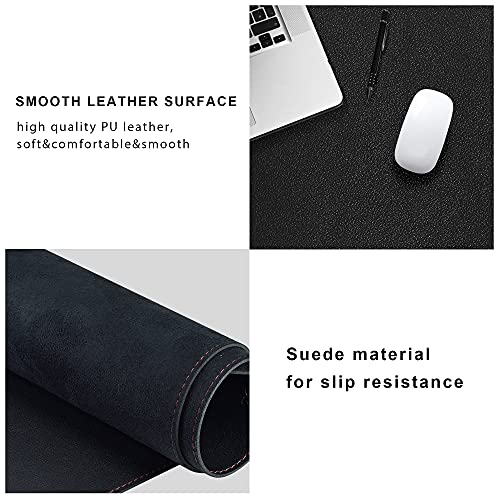 ZORESYN 4XL Oversized Large Mouse Pads (55" x 24") - PU Leather Extended Large Gaming Mousepad Desk Mat - Nonslip Base and Waterproof Desktop Keyboard Extended Mouse Mat (Black, 4XL - Oversized)
