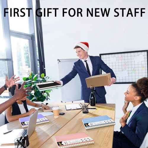 WEMATE 5 Pack Meeting Notebooks for Work£¨7"x10"£© 200 Pages, PU Leather Notebook with Action Items & Note, For Staff & Students, Meeting, Projects Planning- Light Purple, Blue, Rose Gold, Green, Black