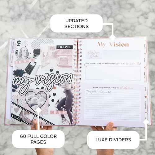 Vision Board Book LUXE - Journal with Integrated Vision Boards, Categorized Dreams, and Gratitude Rituals - Black