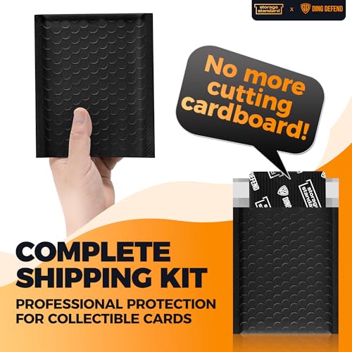 Black 3.5x4.5 Inch Card Shipping Protectors & Bubble Mailer Kit | Storage Standard