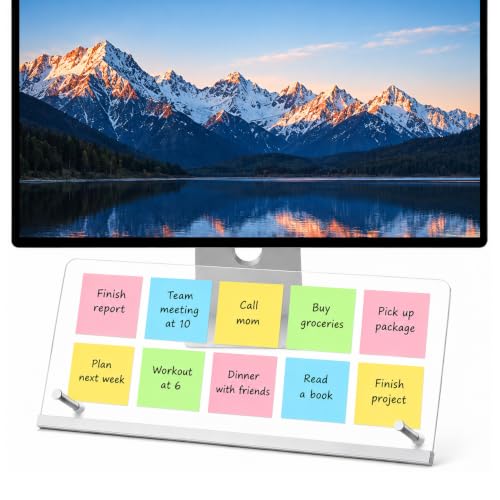 NomadSphere Large 15x7.9 Inch Acrylic Monitor Memo Board Holder with Sticky Notes