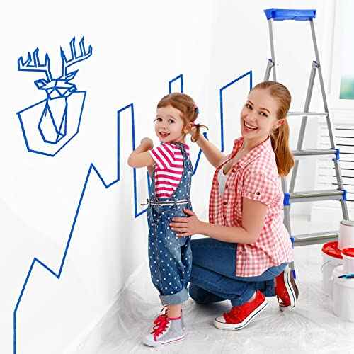 Fainne 12 Rolls Blue Painters Tape Bulk, 1.5 Inches x 55 Yards Masking Tape, Trim Edge Finishing Tape for Walls Painting Labeling Home School Decoration