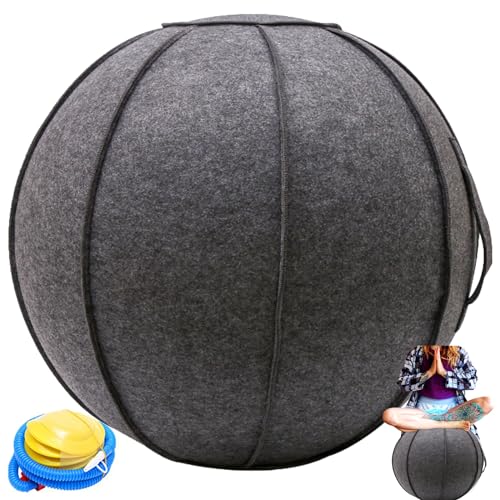 Sitting Ball Chair Cover for Office – AOLIAZMAX Black Gray 65cm