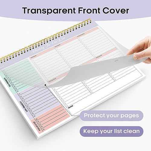 Weekly To Do List Notepad with 52 Undated Sheets£¨8.5"¡¿11"£©- Weekly Desk Planner for Women & Man, Work and Home - Violet Dream