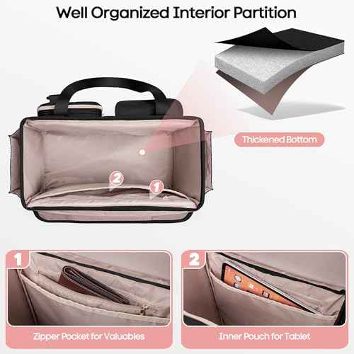 Hanging File Organizer Box with Lid, Portable Document Organizer Bag with Handle, Suitable for Letter Size Hanging File Folders, Black