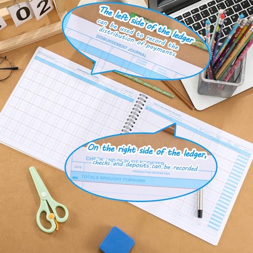 2 Pcs Disbursement Journal 10 x 8.5 Inches Expense Ledger Cash Disbursement Journal Accounting Sheets 10 Column Ledger Sheets