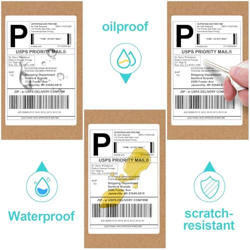 Joyberg 4x6 Thermal Labels - 240 Waterproof Adhesive Shipping Labels for Thermal Printers