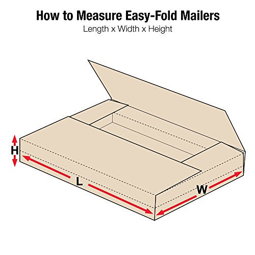 Aviditi Kraft Easy-Fold Corrugated Cardboard Mailing Boxes, 10 1/4" x 8 1/4" x 1 1/4",Pack of 50, Crush-Proof, for Shipping, Mailing and Storing