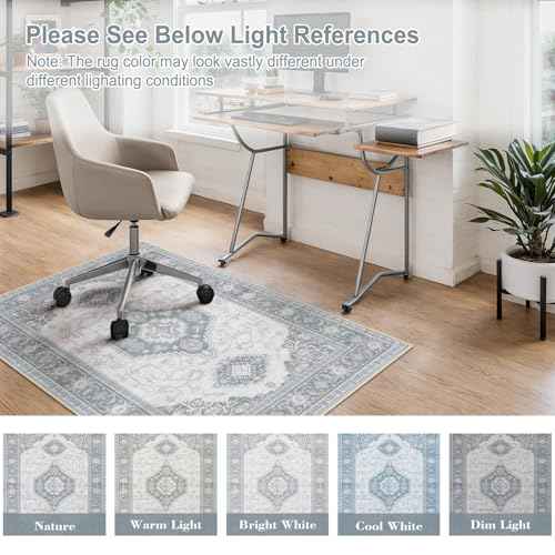 Anidaroel Office Chair Mat for Hardwood & Tile, 48"x60" Desk Chair Mat for Hard Floors, Under Desk Rug for Rolling Chair, Floor Mat for Office Chair, Low Pile Carpet Floor Protector Rug