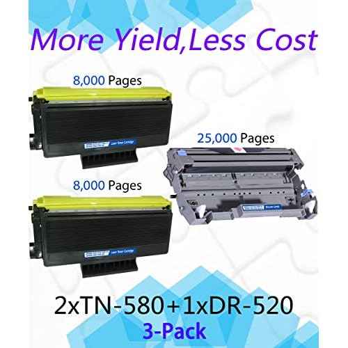 EASYPRINT Compatible Toner Cartridge Replacement for Brother TN-580 TN580 TN650 TN620 and DR-520 Drum Unit Compatible with HL-5370DW HL-5340D DCP-8060 DCP-8065DN HL-5240 HL-5250DN MFC-8660DN