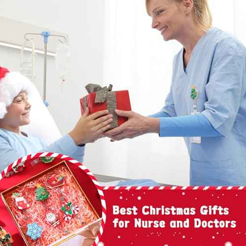 Yinkin 30 Pcs Christmas Retractable Badge Reels Acrylic Gillter Xmas Nurse Id Holder Name Card with Alligator Swivel Clip Santa Claus Snowman Elk Badge Holder for Nurse Gift New Year